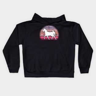 Horse Pink Sunset Kids Hoodie